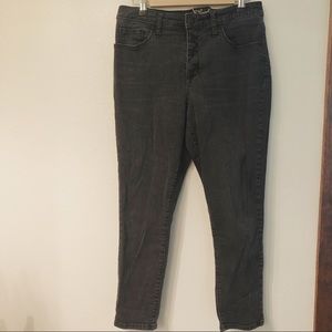 High Rise Skinny Crop Jeans with Button Fly